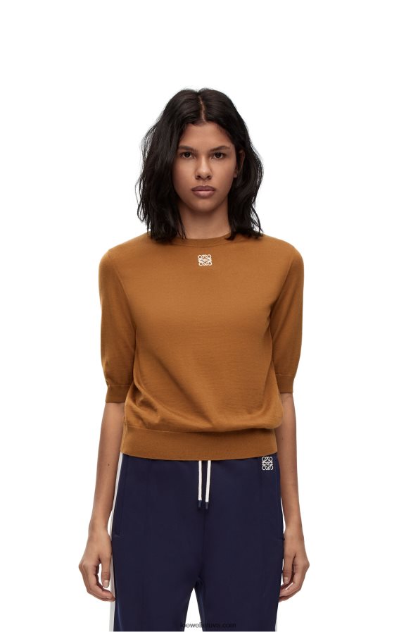 Loewe moterys anagraminis vilnos megztinis rudas BZ26XN971