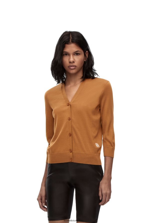 Loewe moterys anagraminis vilnos megztinis rudas BZ26XN993