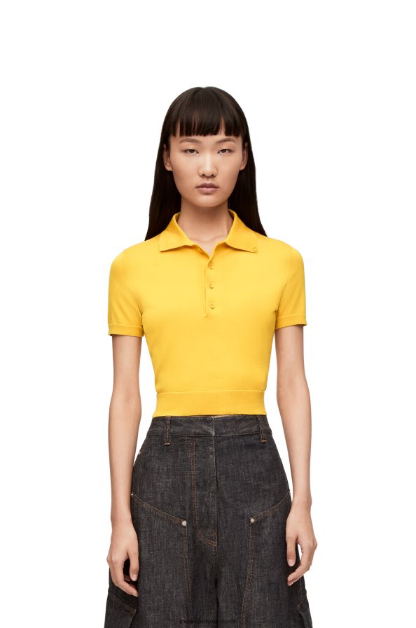 Loewe moterys šilko polo megztinis geltona BZ26XN961