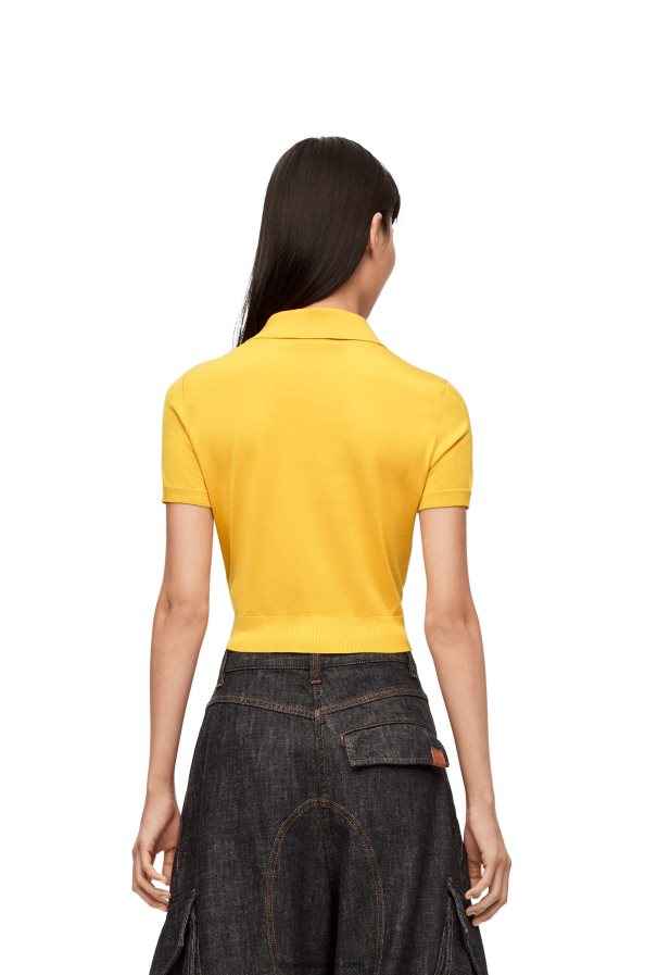 Loewe moterys šilko polo megztinis geltona BZ26XN961