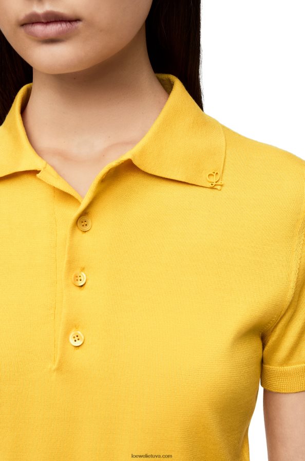 Loewe moterys šilko polo megztinis geltona BZ26XN961