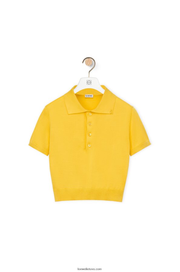 Loewe moterys šilko polo megztinis geltona BZ26XN961