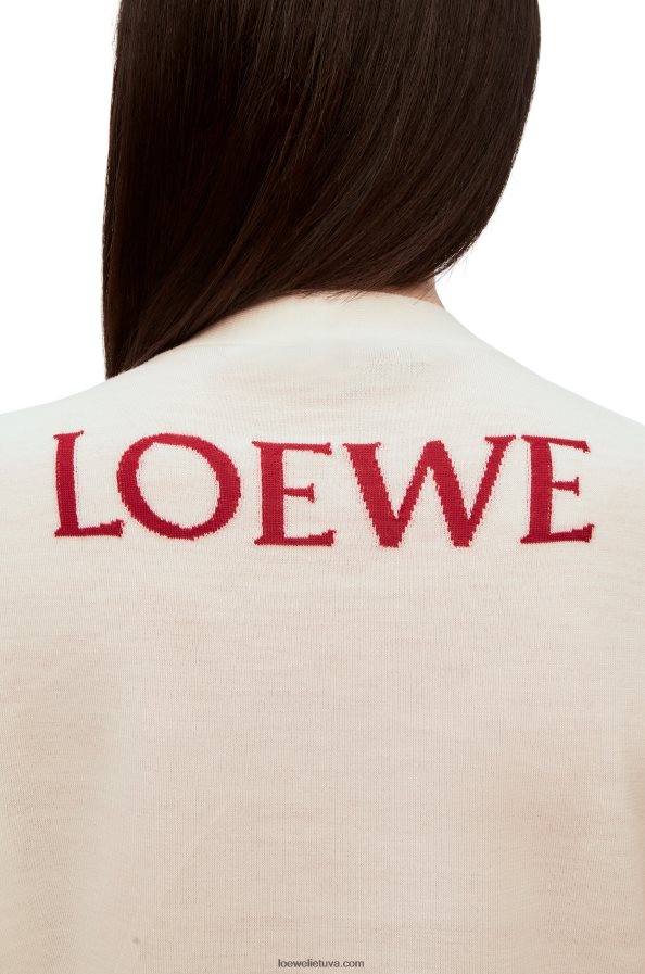 Loewe moterys kalciferinis megztinis iš vilnos ekru BZ26XN1024