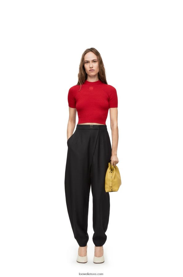 Loewe moterys sutrumpintas kašmyro megztinis raudona BZ26XN957