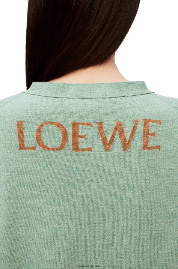 Loewe moterys vilnos kardiganas anyžių žalia BZ26XN1027