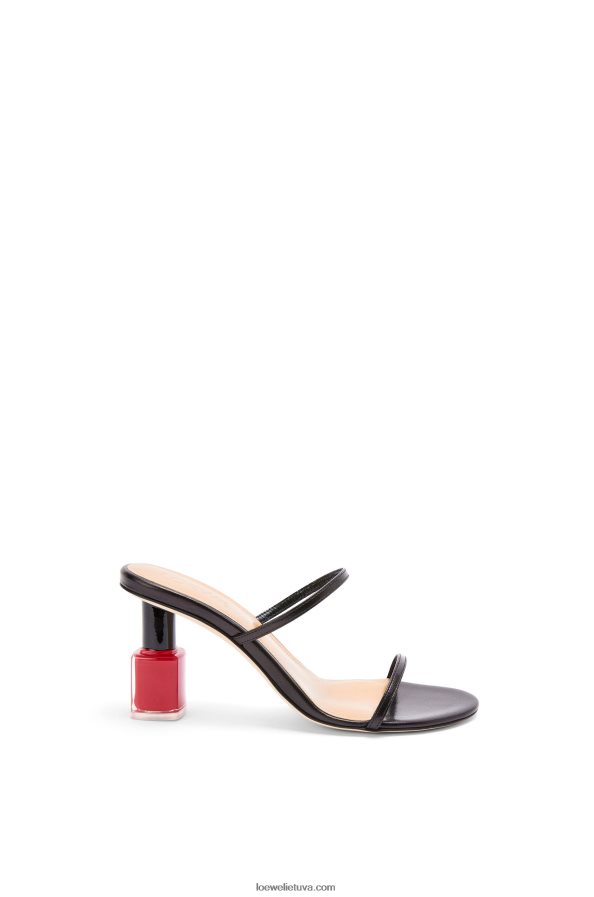Loewe moterys Nagų lako sandalas iš ožkos odos juodas BZ26XN709
