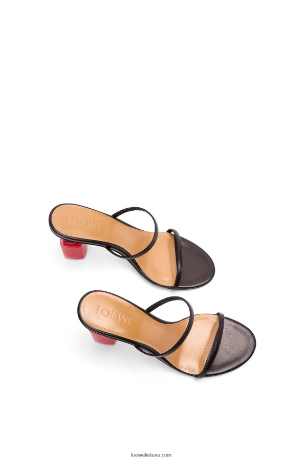 Loewe moterys Nagų lako sandalas iš ožkos odos juodas BZ26XN709