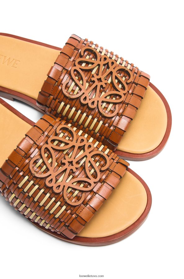 Loewe moterys anagrama austa skaidrė iš veršio odos įdegis/natūralus BZ26XN702