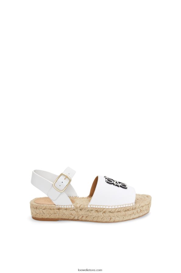 Loewe moterys anagrama espadrilė drobėje ir veršio odoje baltas BZ26XN695