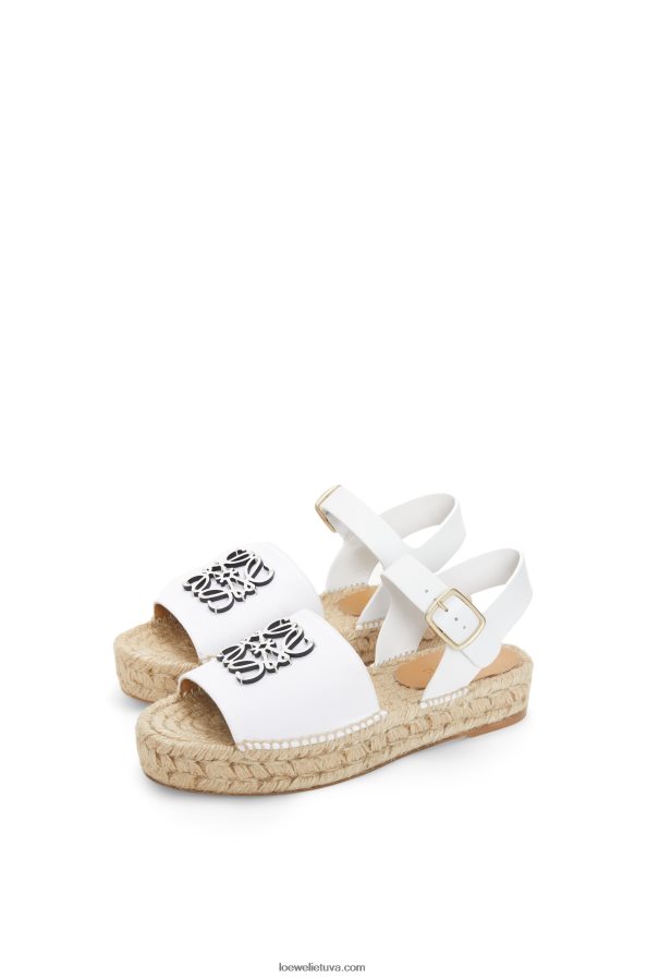 Loewe moterys anagrama espadrilė drobėje ir veršio odoje baltas BZ26XN695