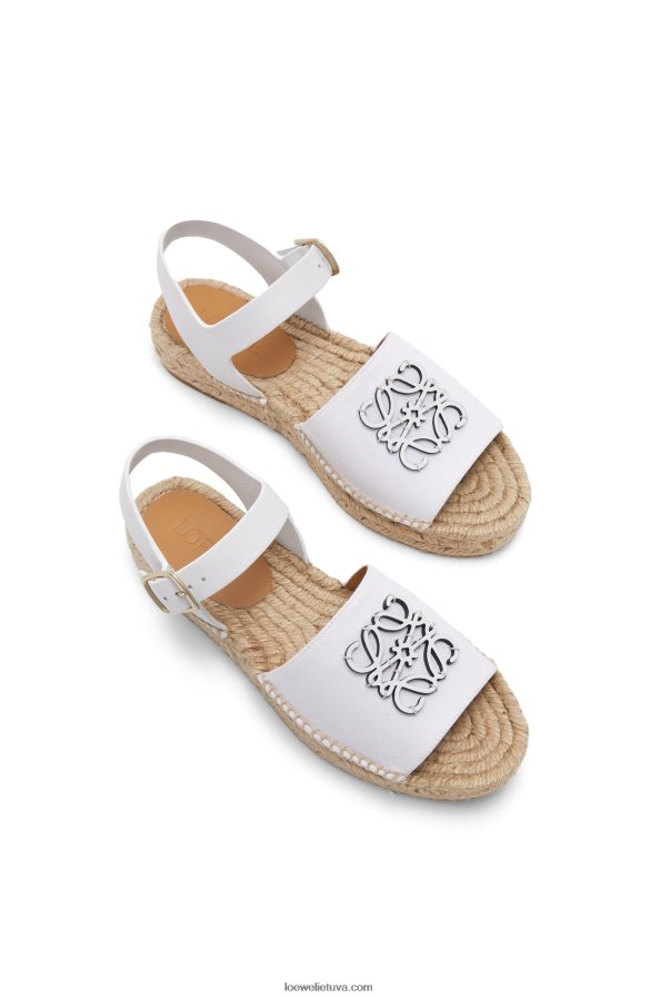 Loewe moterys anagrama espadrilė drobėje ir veršio odoje baltas BZ26XN695