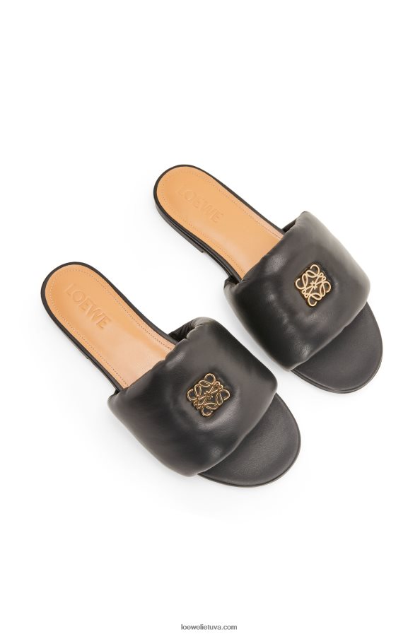 Loewe moterys anagrama paminkštinta skaidrė iš ėriuko odos juodas BZ26XN685