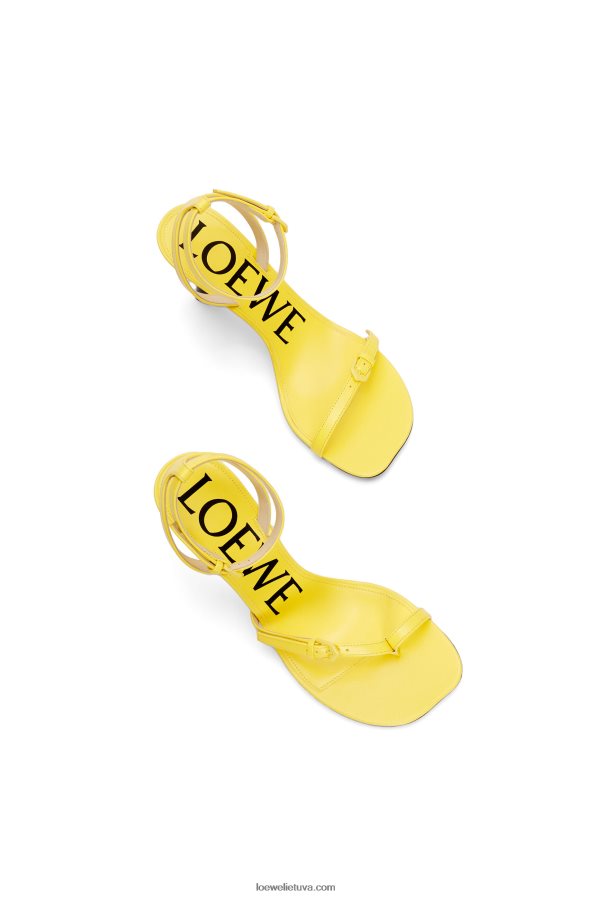 Loewe moterys žiedlapių stileto sandalai iš ėriuko odos akacijos geltona BZ26XN678
