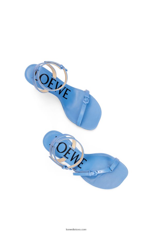 Loewe moterys žiedlapių stileto sandalai iš ėriuko odos šviesus džinsas BZ26XN672