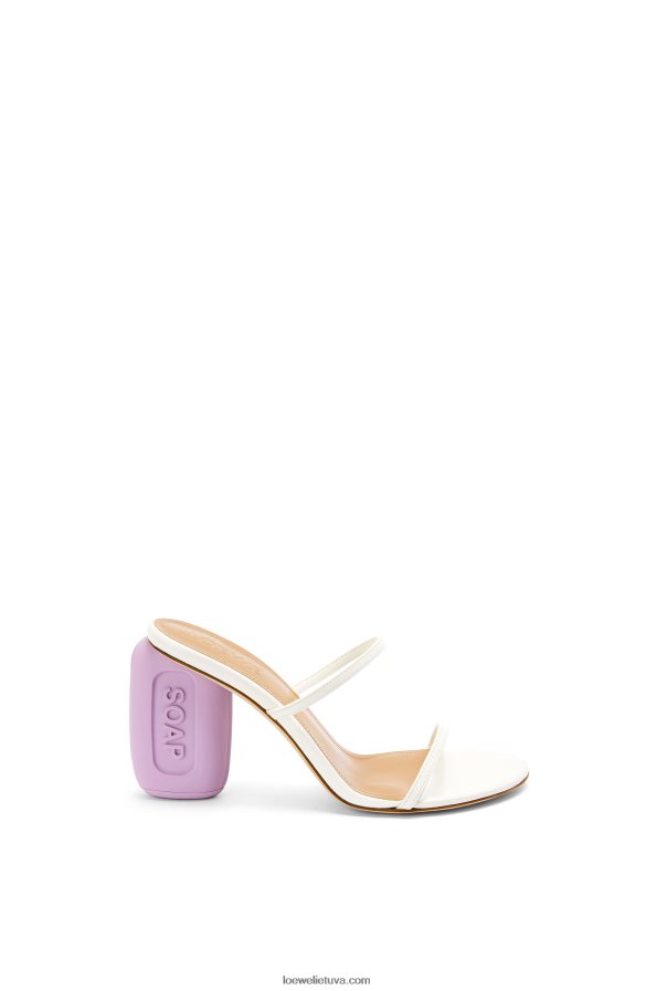 Loewe moterys muilo sandalas iš ožkos odos balta/levanda BZ26XN711