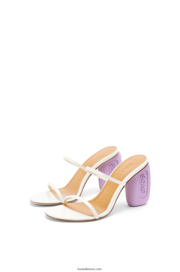 Loewe moterys muilo sandalas iš ožkos odos balta/levanda BZ26XN711