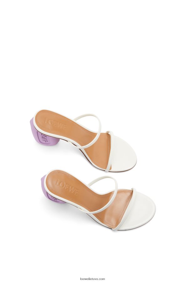 Loewe moterys muilo sandalas iš ožkos odos balta/levanda BZ26XN711