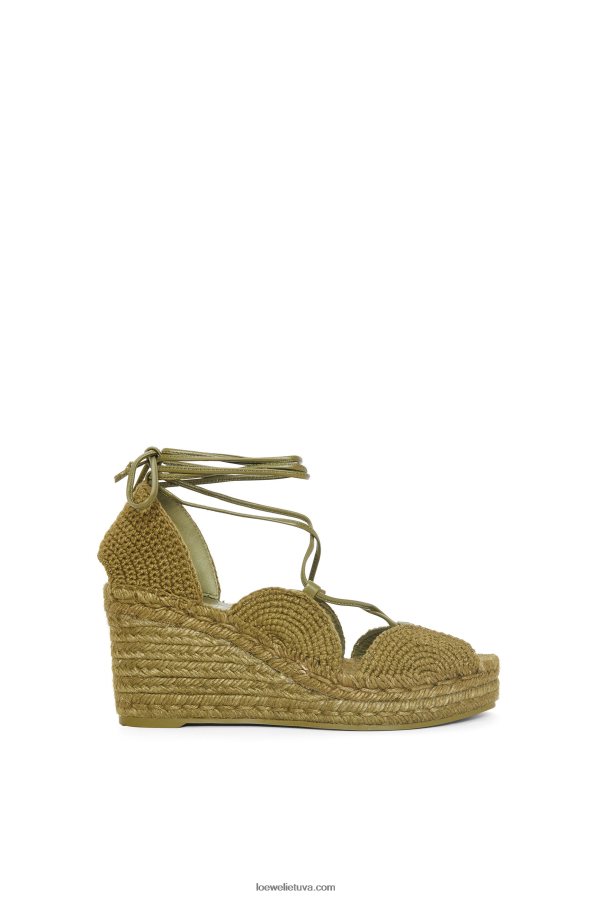 Loewe moterys saulės pleištas espadrilė džiute alyvuogių BZ26XN699