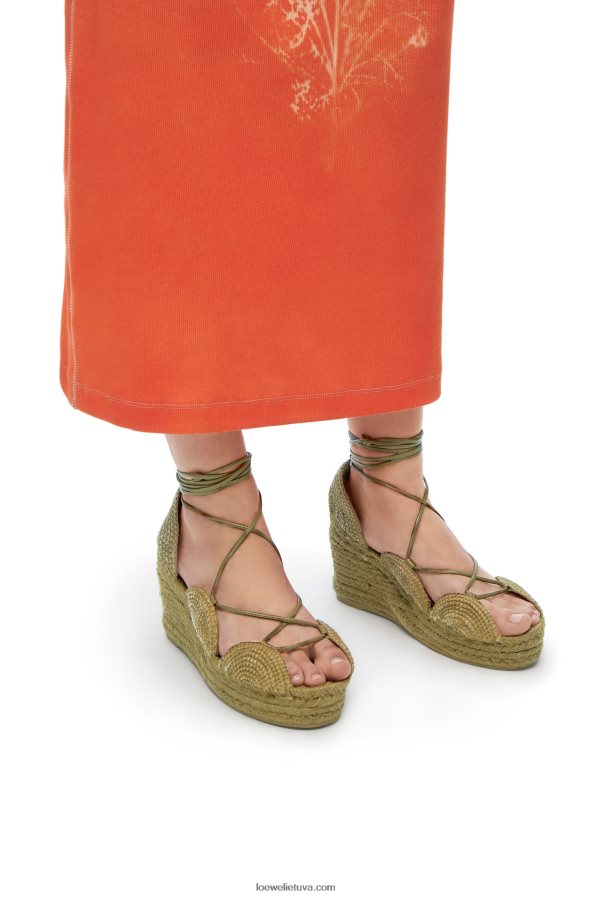 Loewe moterys saulės pleištas espadrilė džiute alyvuogių BZ26XN699
