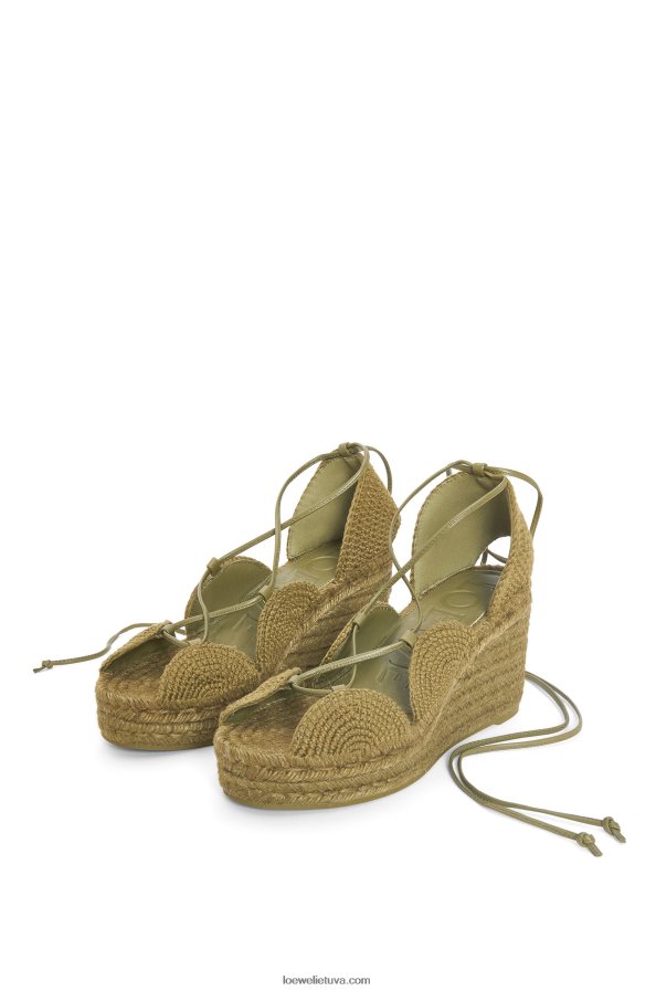 Loewe moterys saulės pleištas espadrilė džiute alyvuogių BZ26XN699