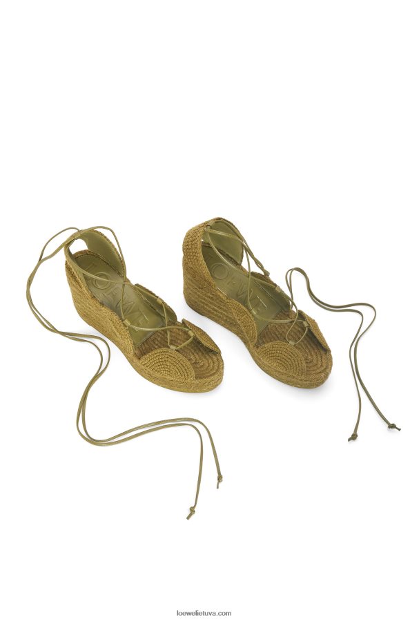 Loewe moterys saulės pleištas espadrilė džiute alyvuogių BZ26XN699