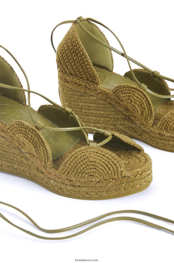 Loewe moterys saulės pleištas espadrilė džiute alyvuogių BZ26XN699