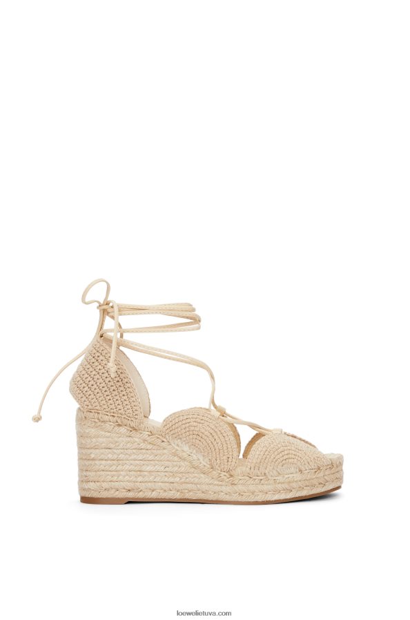 Loewe moterys saulės pleištas espadrilė džiute avižų pieno BZ26XN700