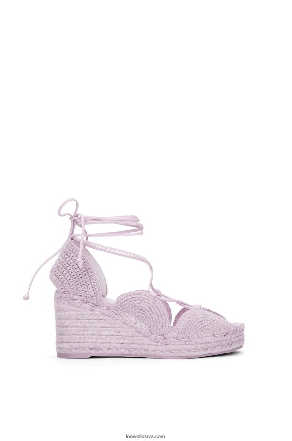 Loewe moterys saulės pleištas espadrilė džiute levandos BZ26XN701