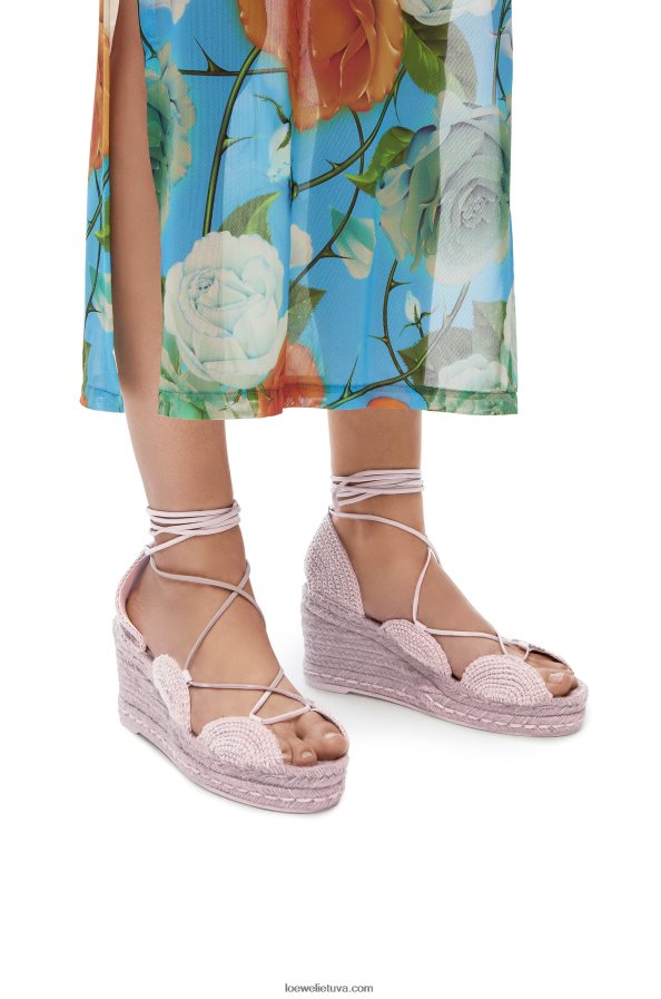 Loewe moterys saulės pleištas espadrilė džiute levandos BZ26XN701