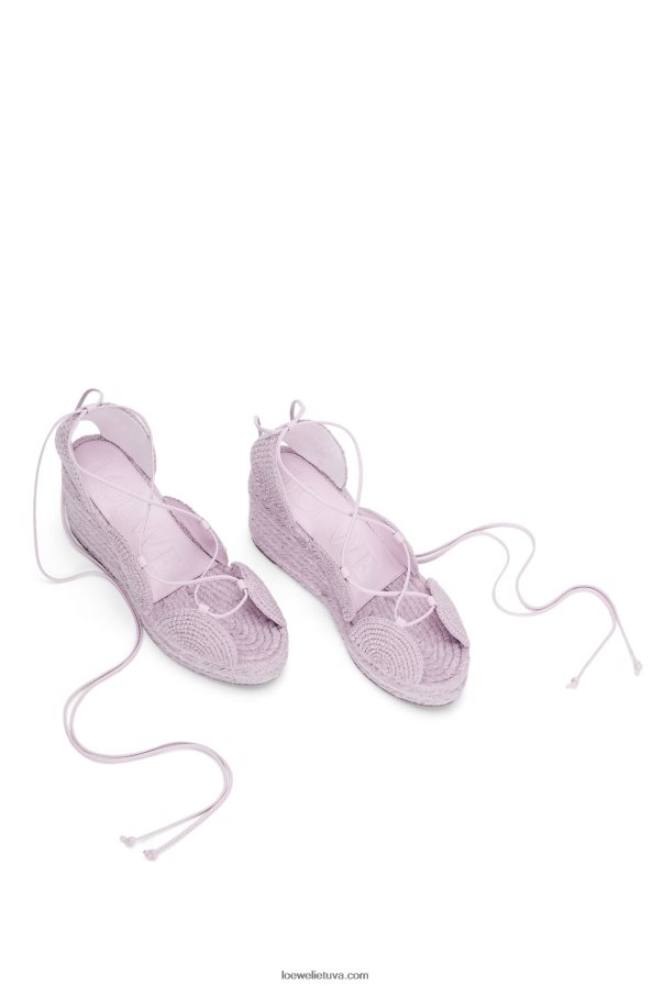 Loewe moterys saulės pleištas espadrilė džiute levandos BZ26XN701