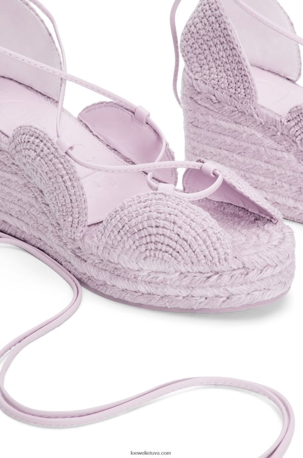 Loewe moterys saulės pleištas espadrilė džiute levandos BZ26XN701