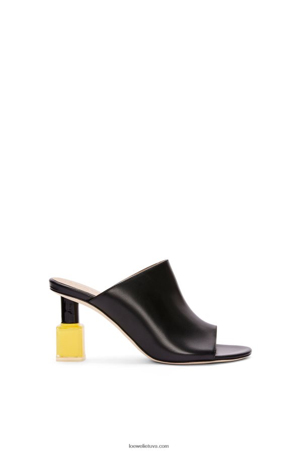 Loewe moterys nagų lako mulas iš veršio odos juoda/geltona BZ26XN759