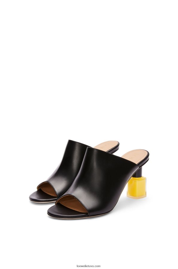 Loewe moterys nagų lako mulas iš veršio odos juoda/geltona BZ26XN759