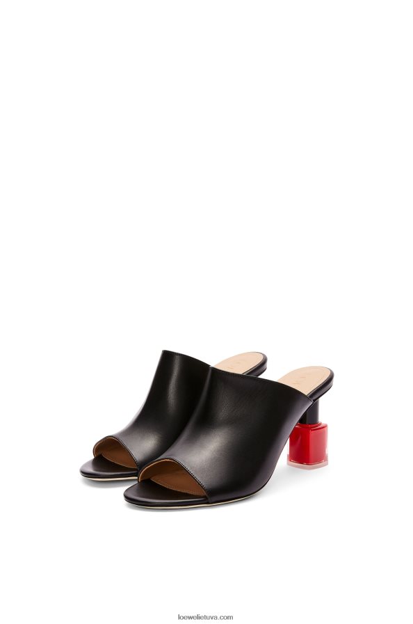 Loewe moterys nagų lako mulas iš veršio odos juoda/raudona BZ26XN760