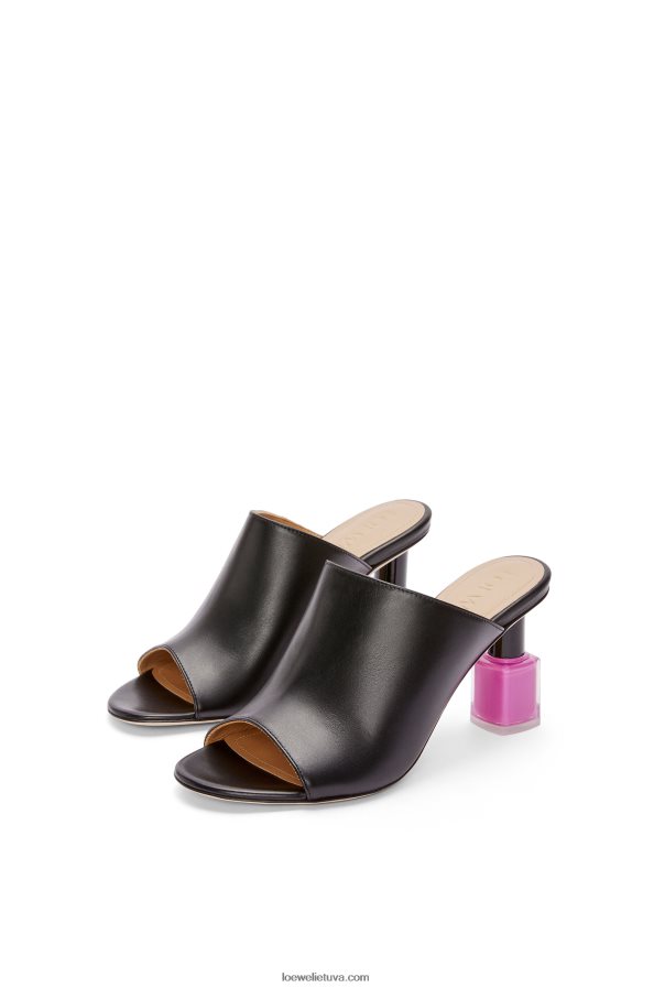 Loewe moterys nagų lako mulas iš veršio odos juoda/rožinė BZ26XN757