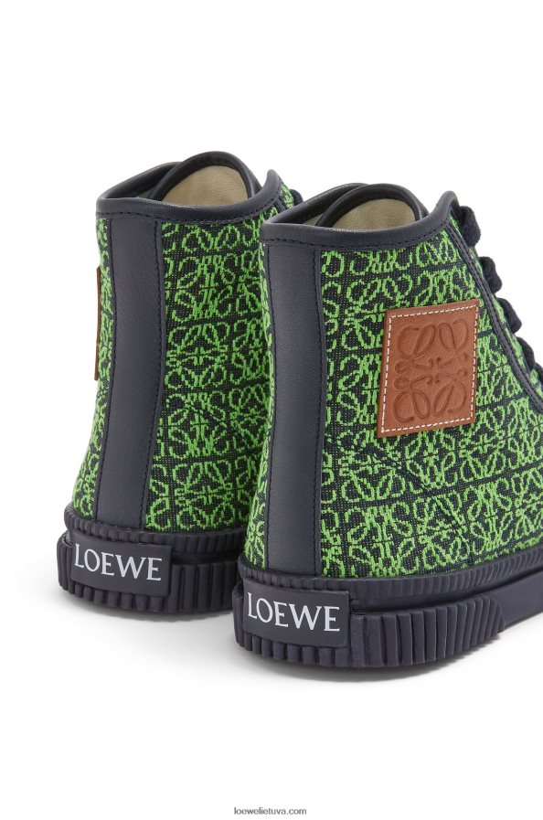 Loewe moterys Aukštos anagraminės žakardo viršūnės obuolių žalia / giliai tamsiai mėlyna BZ26XN664