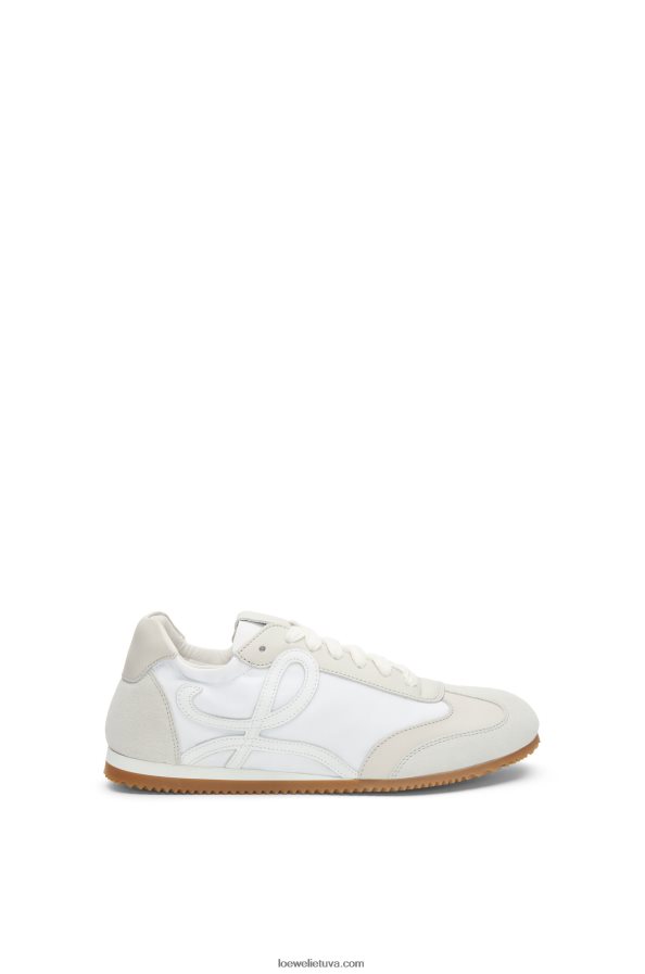 Loewe moterys baleto bėgikas iš nailono ir blauzdos odos balta/balta BZ26XN657