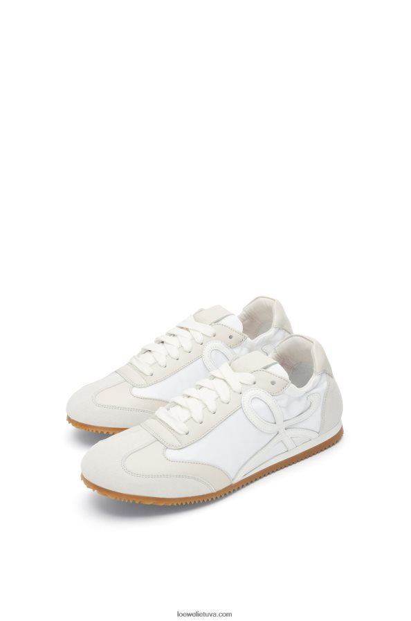 Loewe moterys baleto bėgikas iš nailono ir blauzdos odos balta/balta BZ26XN657