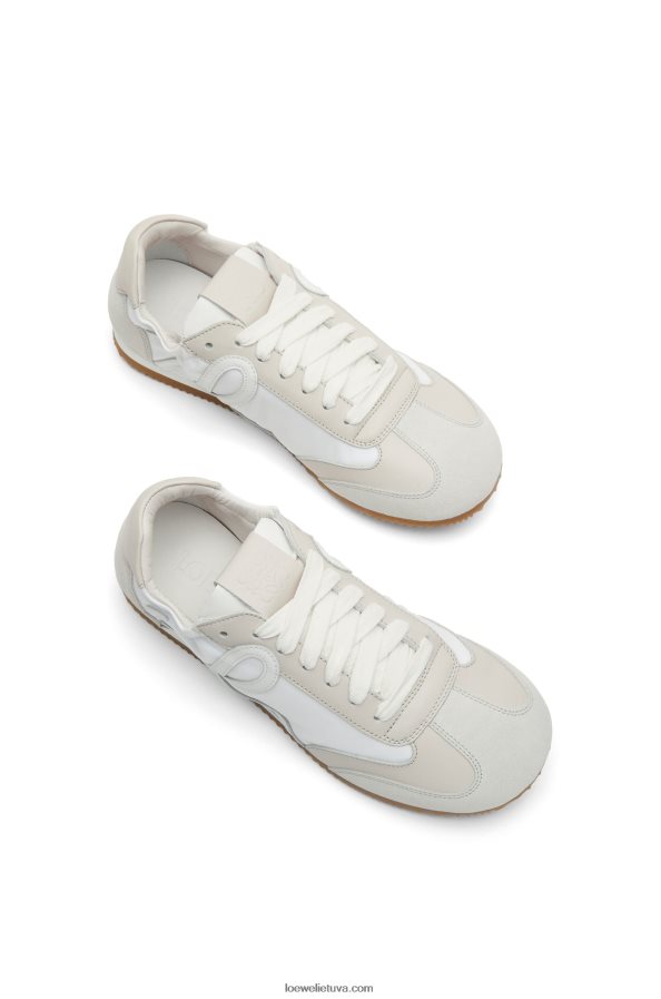 Loewe moterys baleto bėgikas iš nailono ir blauzdos odos balta/balta BZ26XN657