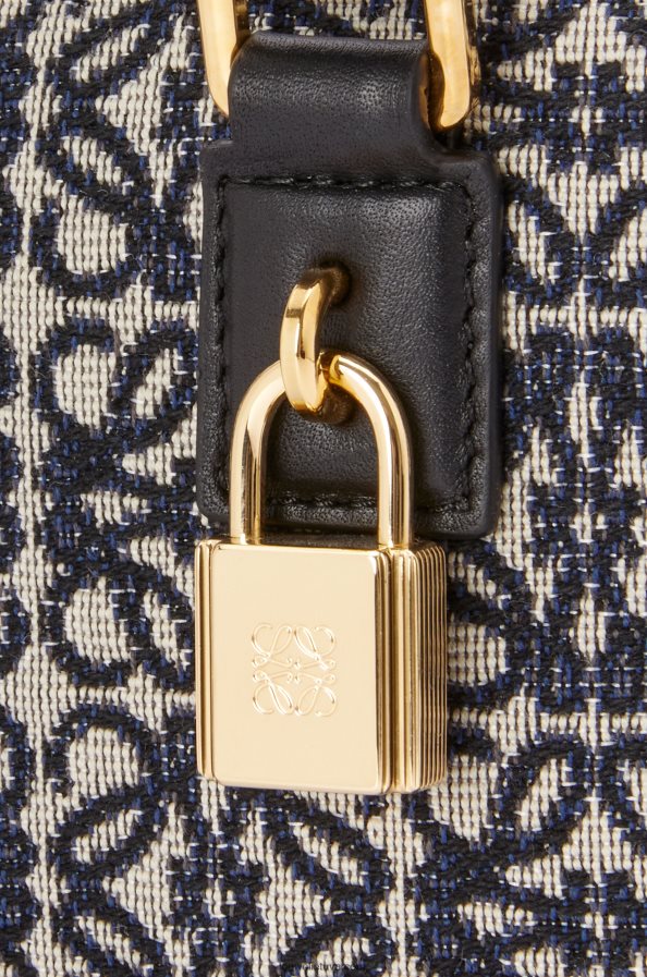 Loewe moterys amazona 16 kvadratų krepšys iš anagraminio žakardo ir veršiuko odos tamsiai/juodas BZ26XN139