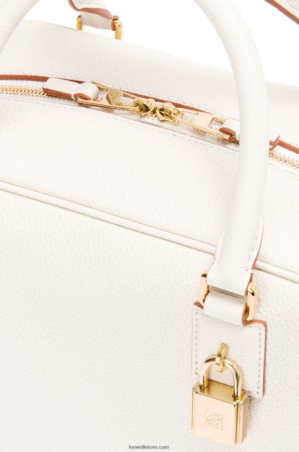 Loewe moterys amazona 19 kvadratinis maišelis iš minkštos grūdėtos veršienos minkšta balta BZ26XN152