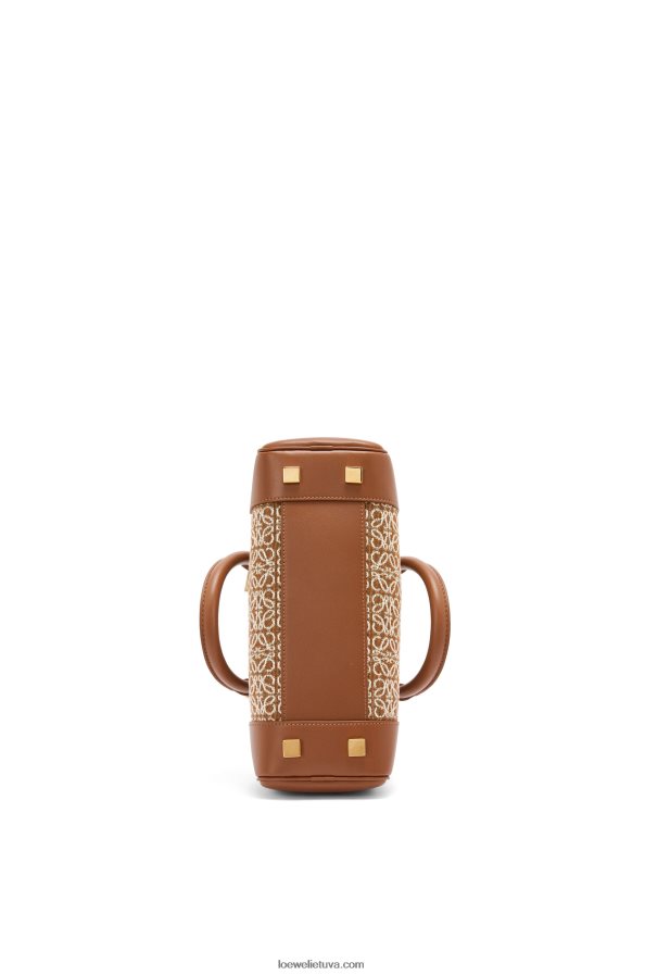 Loewe moterys amazona 23 anagramos žakardo ir blauzdos odos įdegis/pekano riešutas BZ26XN162
