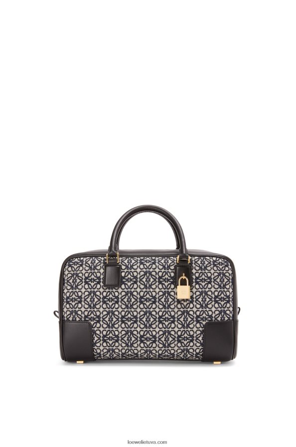 Loewe moterys amazona 28 maišelis iš anagraminio žakardo ir veršiuko odos tamsiai/juodas BZ26XN168