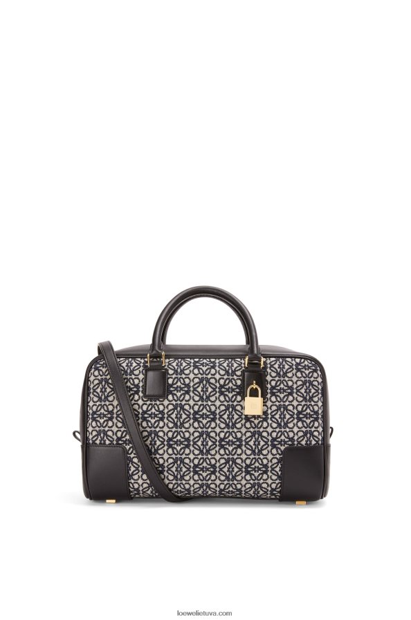 Loewe moterys amazona 28 maišelis iš anagraminio žakardo ir veršiuko odos tamsiai/juodas BZ26XN168