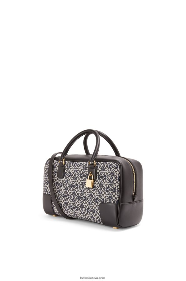 Loewe moterys amazona 28 maišelis iš anagraminio žakardo ir veršiuko odos tamsiai/juodas BZ26XN168