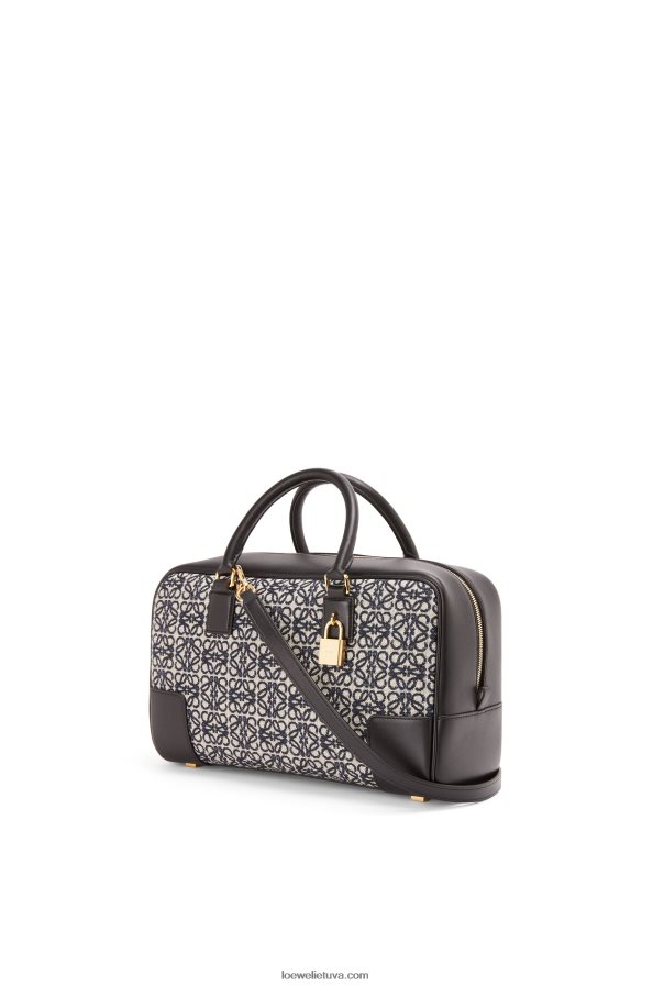 Loewe moterys amazona 28 maišelis iš anagraminio žakardo ir veršiuko odos tamsiai/juodas BZ26XN168