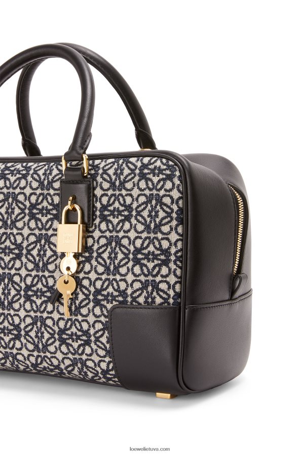 Loewe moterys amazona 28 maišelis iš anagraminio žakardo ir veršiuko odos tamsiai/juodas BZ26XN168
