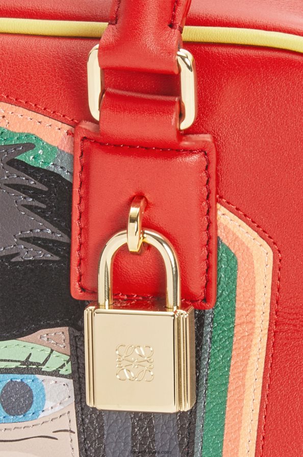 Loewe moterys ragana iš atliekų amazona 19 maišelis iš nappa veršiuko odos raudona BZ26XN193