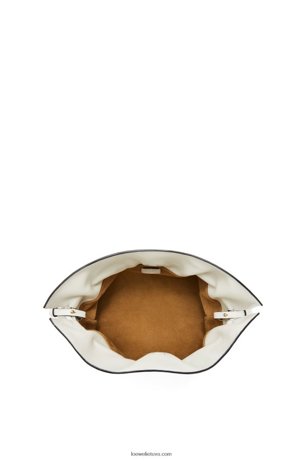 Loewe moterys flamenko sankaba iš nappa veršiuko odos minkšta balta BZ26XN390