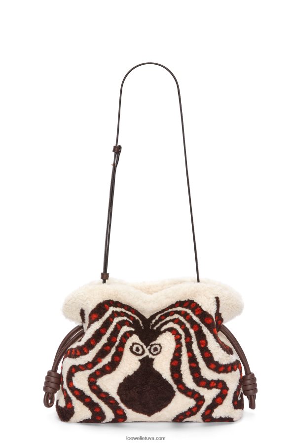Loewe moterys flamenko sankaba kirpime minkštas baltas/šokoladas BZ26XN467